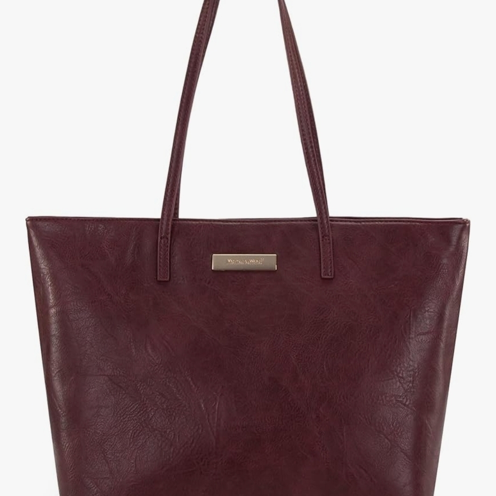Wine Burgundy Structured Tote